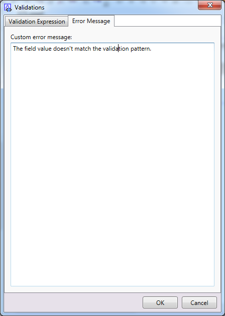 Picture - Validations > Error Message