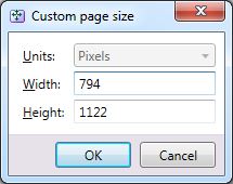 Picture - custom page size