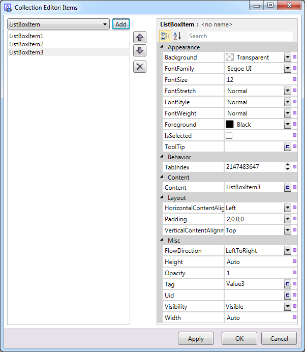 Picture - properties panel > collection > editing