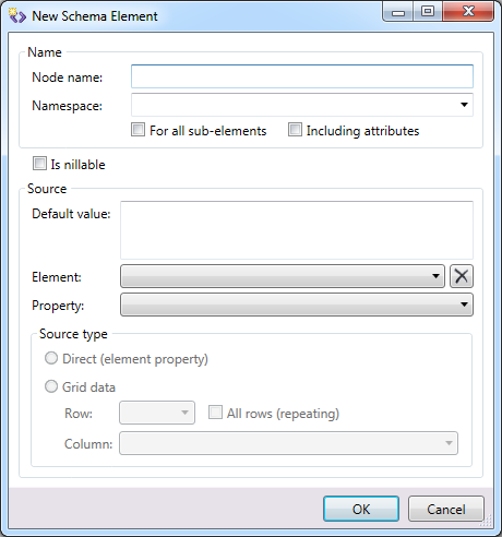 Picture - xml schema panel > new root element dialog